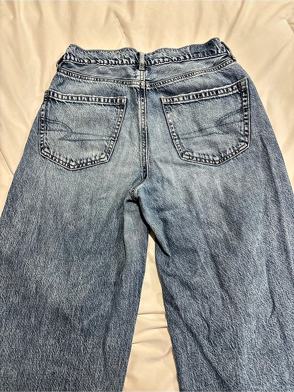American Eagle Straight Leg Jeans Blue Waist 2